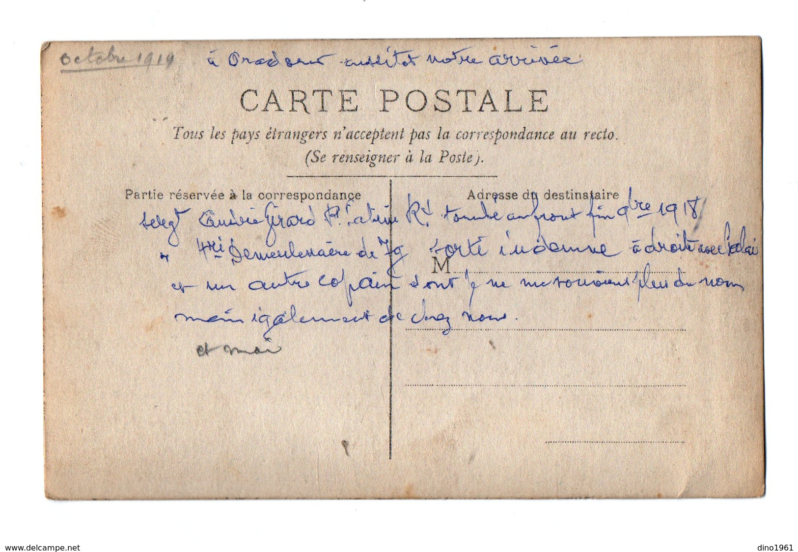CPA 2915 - MILITARIA - Carte Photo Militaire - ORADOUR ? Soldats Dont Le Sergent André GIRARD Mort Au Front En 1918 - Characters