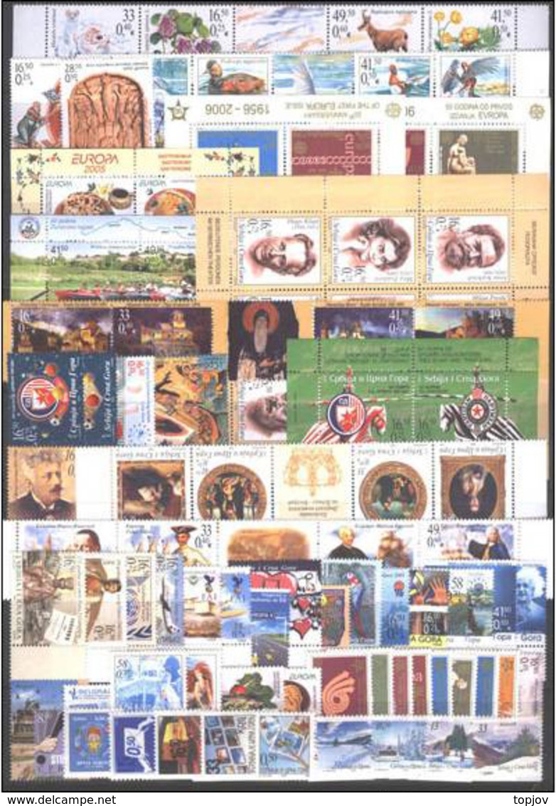 1992 - 2006 YUGOSLAVIA - COMPLETE YEARS 751 v + 27 Bl + 6 carnet + 68 tax - not Serbia - 15 images