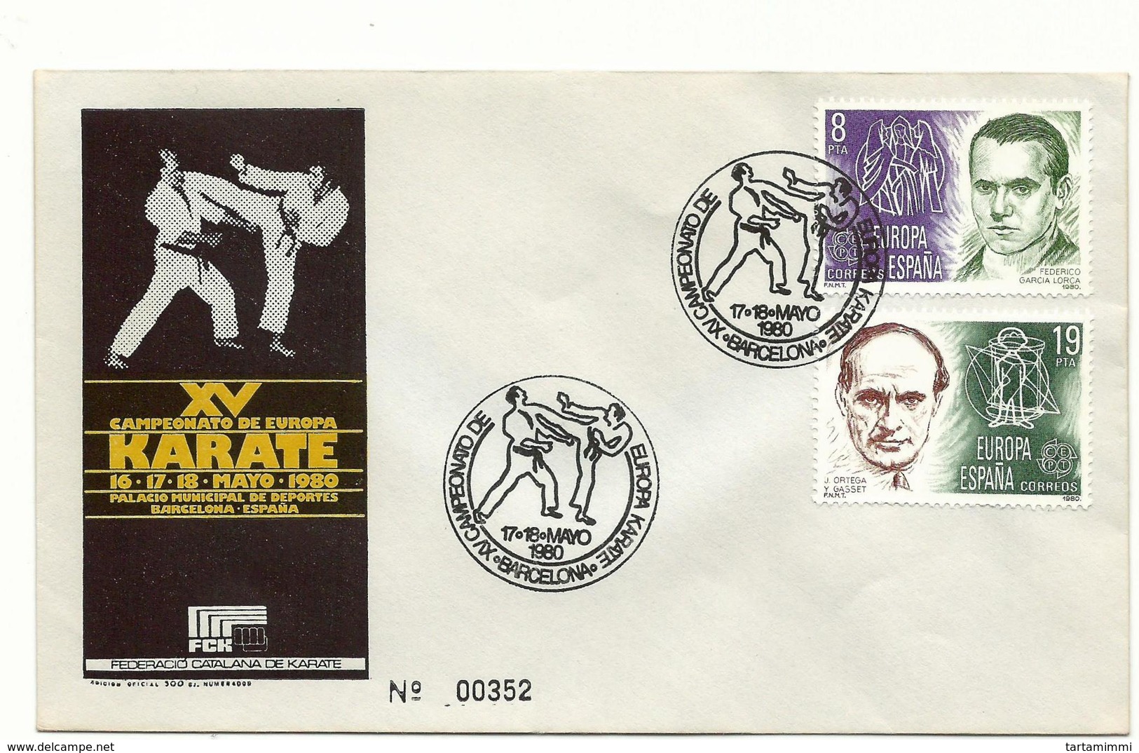 SPECIAL POSTMARK 1980 KARATE CAMPIONSHIP MARTIAL ARTS - Non Classificati