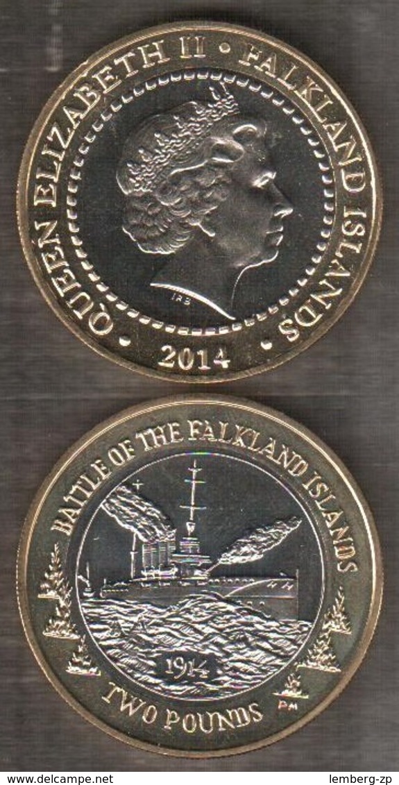 Falkland Islands - 2 Pounds 2014 UNC Comm. Bimetall Lemberg-Zp - Falkland