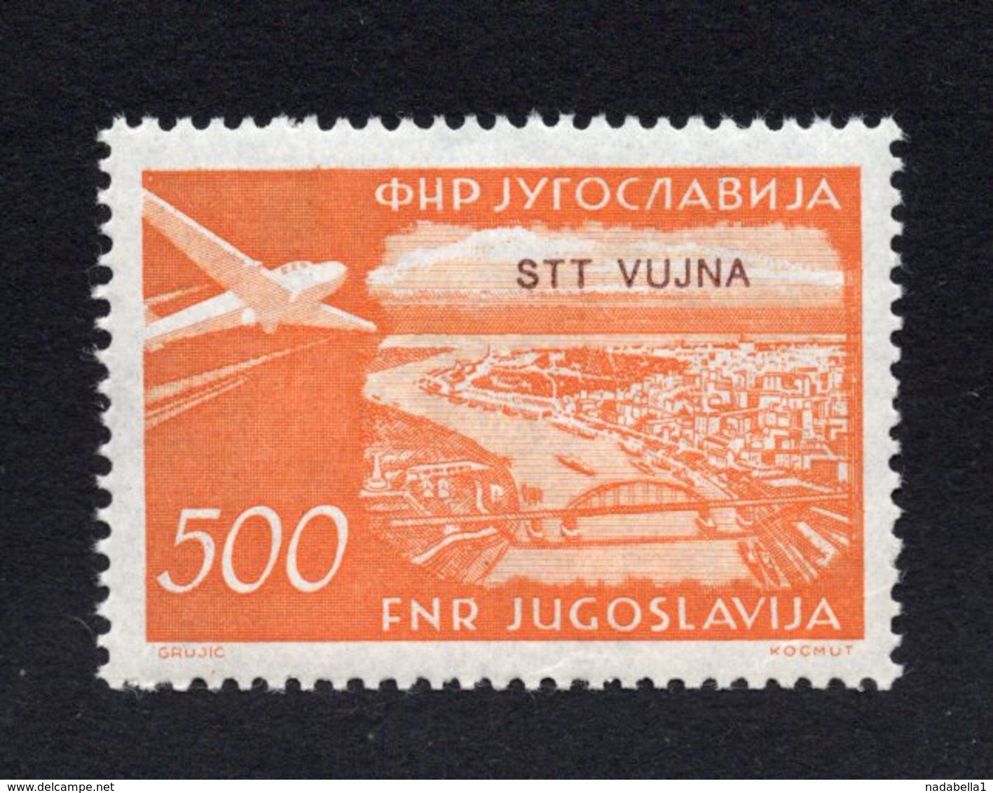 1951 FNRJ, YUGOSLAVIA, STT-VUJA, 500 DIN, AIRMAIL STAMP, MNH, BELGRADE FROM AIR - Unused Stamps
