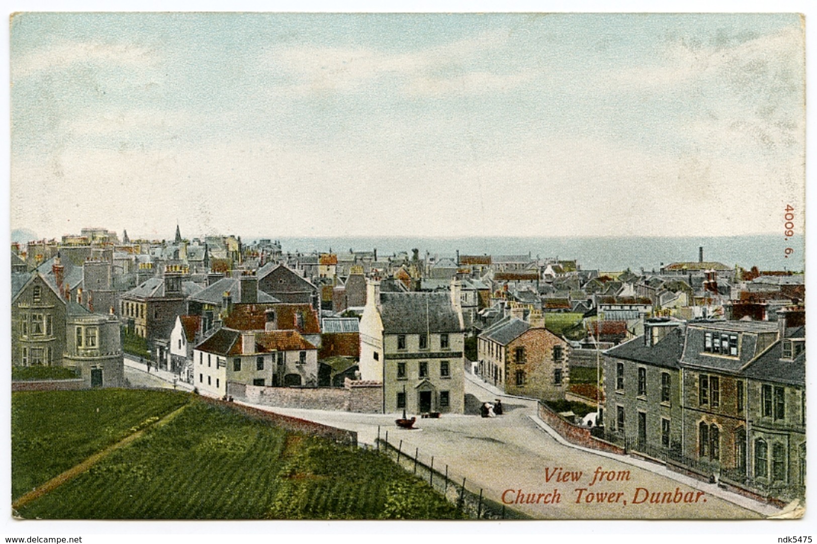 DUNBAR : VIEW FROM CHURCH TOWER / POSTMARK - DUNBAR / ADDRESS - EDINBURGH, CURRIE, LONG HERMISTON (CLEPHANE) - East Lothian