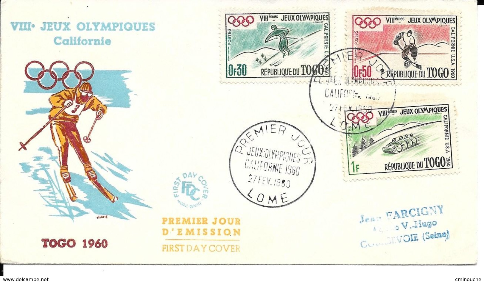 VIIIe Jeux Olympiques Californie Squaw Valley, 1960, Ski, Hockey, Bobsleigh - Invierno 1960: Squaw Valley