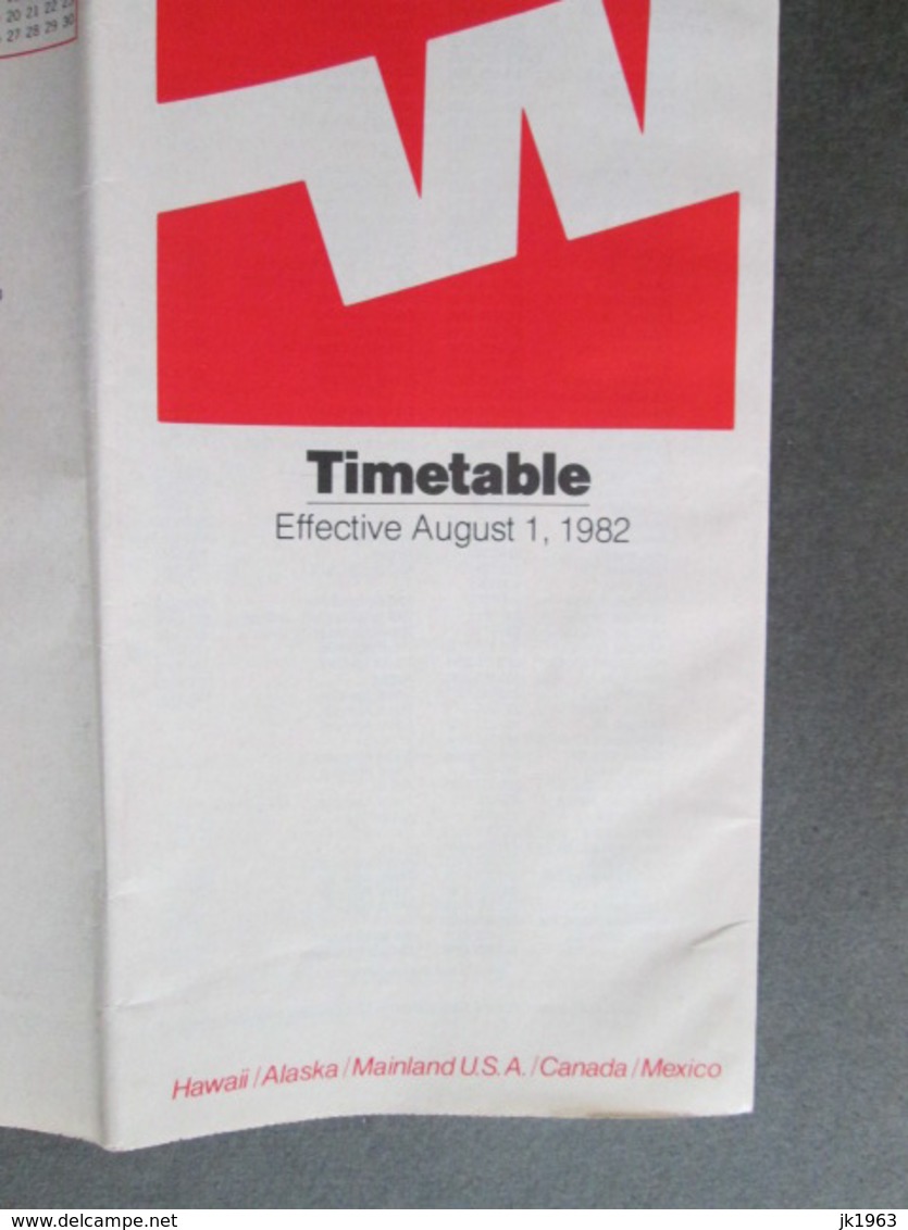 THE WESTERN AIR FORCE, USA, TIMETABLE 1982 - Wereld