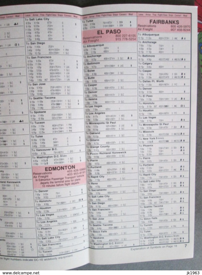 THE WESTERN AIR FORCE, USA, TIMETABLE 1982 - Welt