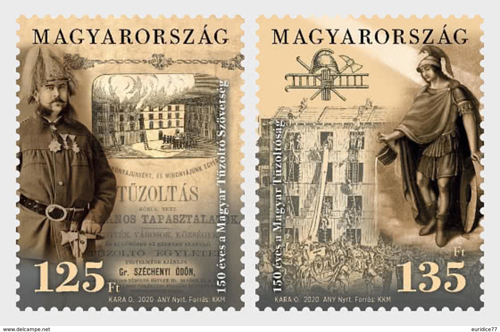 Hungary 2020 - 150th Ann Of The Foundation Of The Hungarian Fire Brigade & The Association Of Hungarian Fire Services - Unused Stamps