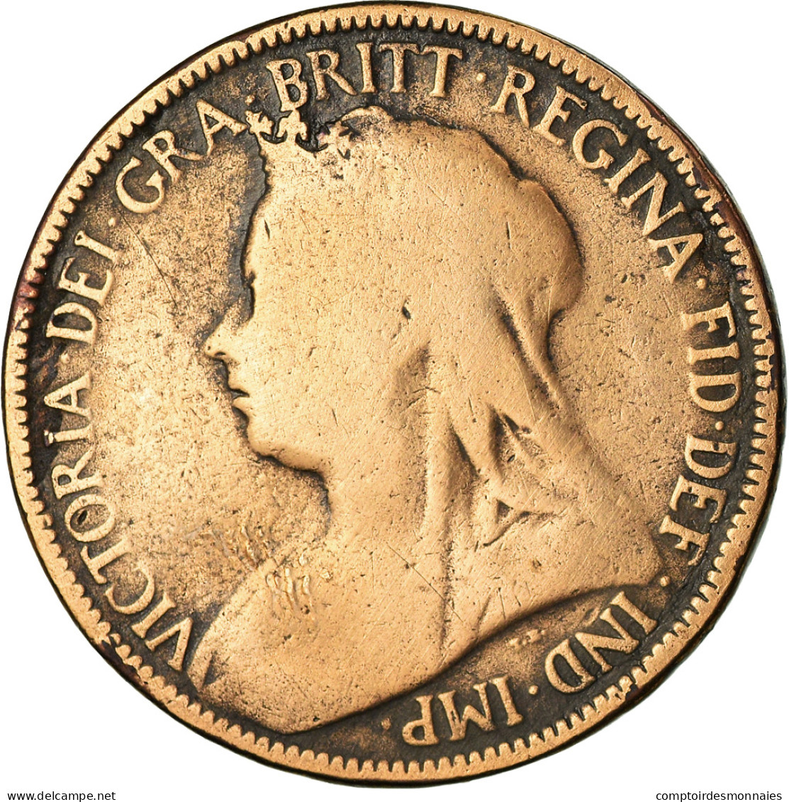 Monnaie, Grande-Bretagne, Victoria, 1/2 Penny, 1896, B+, Bronze, KM:789 - C. 1/2 Penny