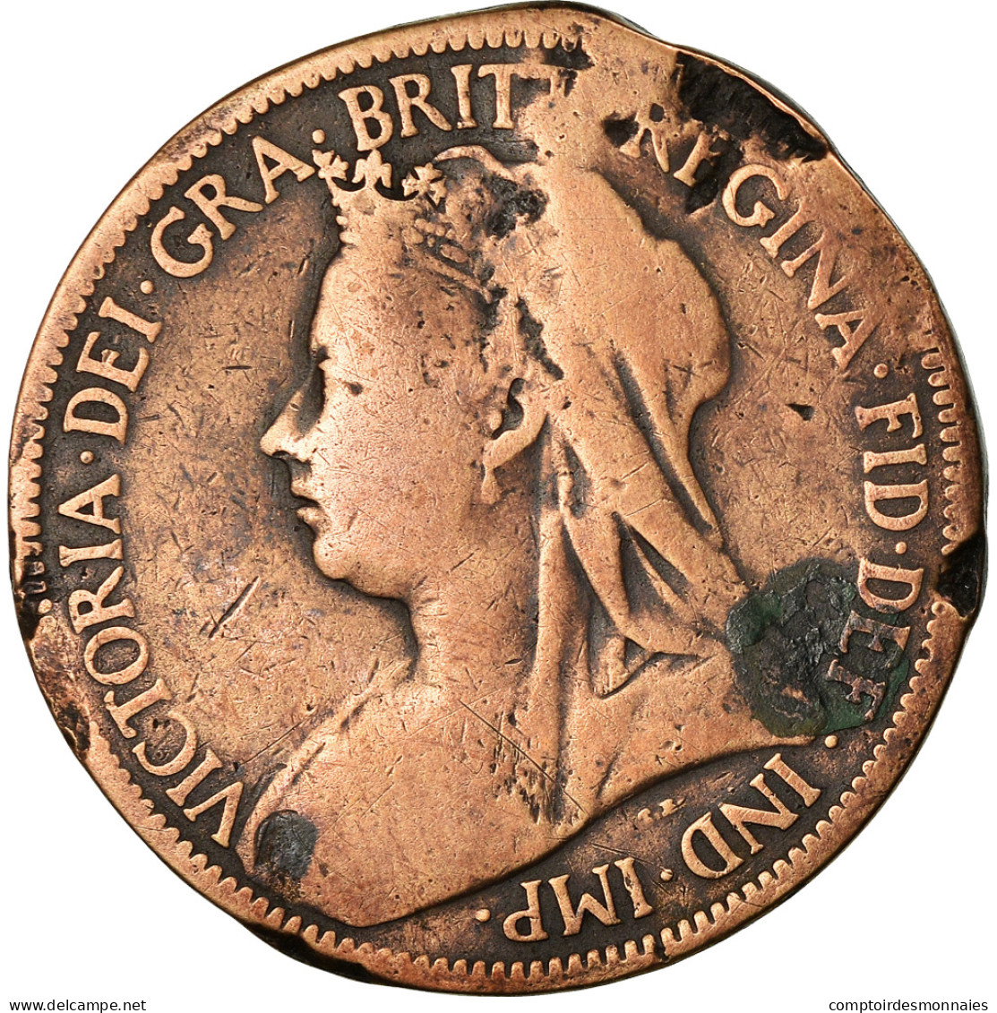 Monnaie, Grande-Bretagne, Victoria, 1/2 Penny, 1901, B+, Bronze, KM:789 - C. 1/2 Penny