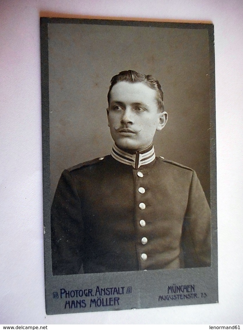 PHOTO CDV 19 EME SOLDAT ALLEMAND  Cabinet HANS MOLLER  A  MUNCHEN ALLEMAGNE - Krieg, Militär