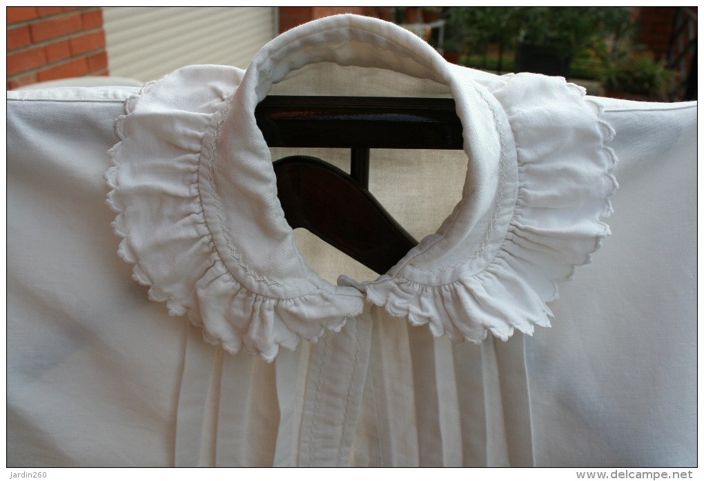 Chemise Ancienne Blanche En Coton - Antes De 1900