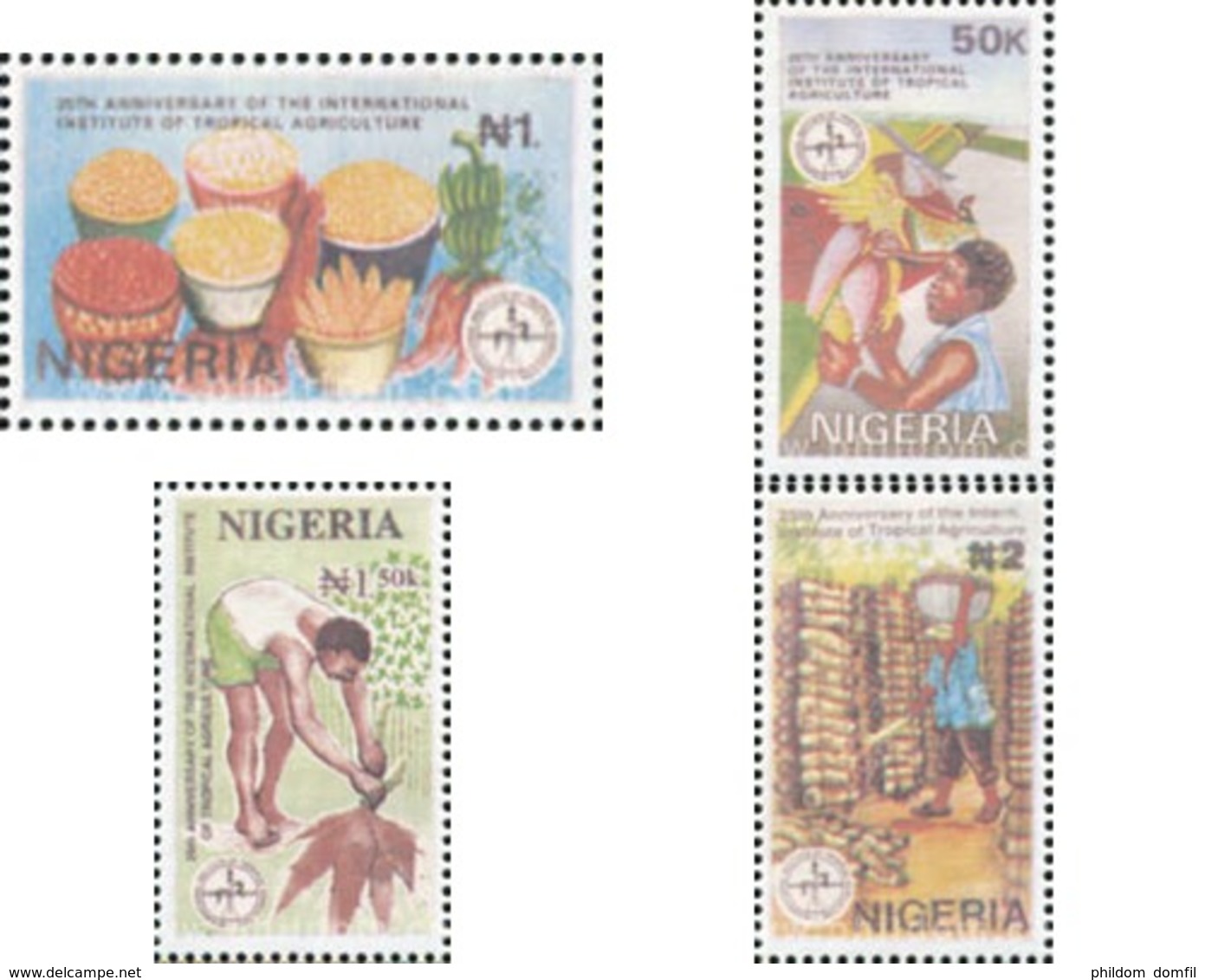 Ref. 624695 * MNH * - NIGERIA. 1992. 25TH ANNIVERSARY OF THE INTERNATIONAL INSTITUTE OF TROPICAL AGRICULTURE	 . 25 ANIVE - Nigeria (1961-...)