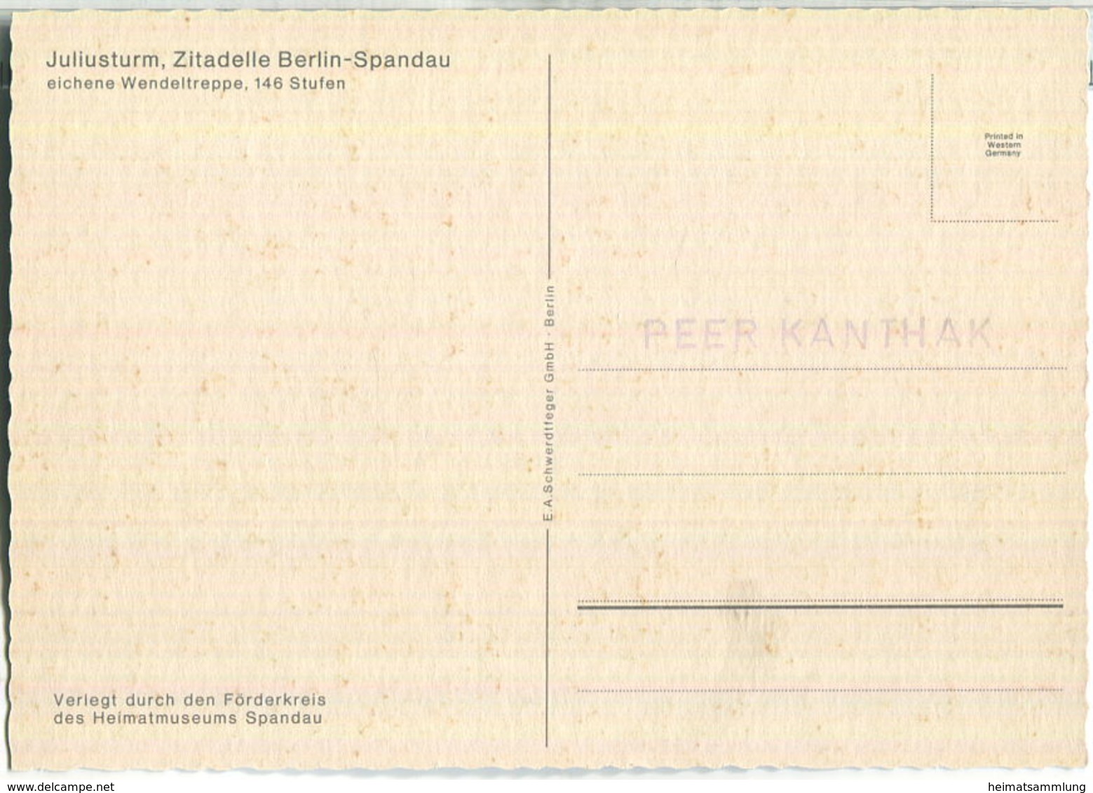 Juliusturm - Zitadelle - Verlag E. A. Schwerdtfeger Berlin - Spandau