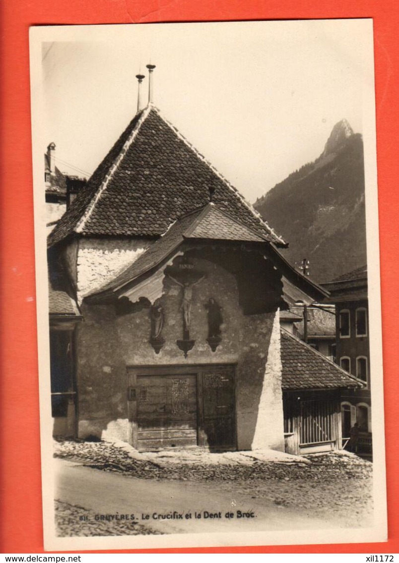 ZAH-22 Gruyères. Le Crucifix Et La Dent De Broc.  Carte-Photo Bovet. Non Circulé - Broc