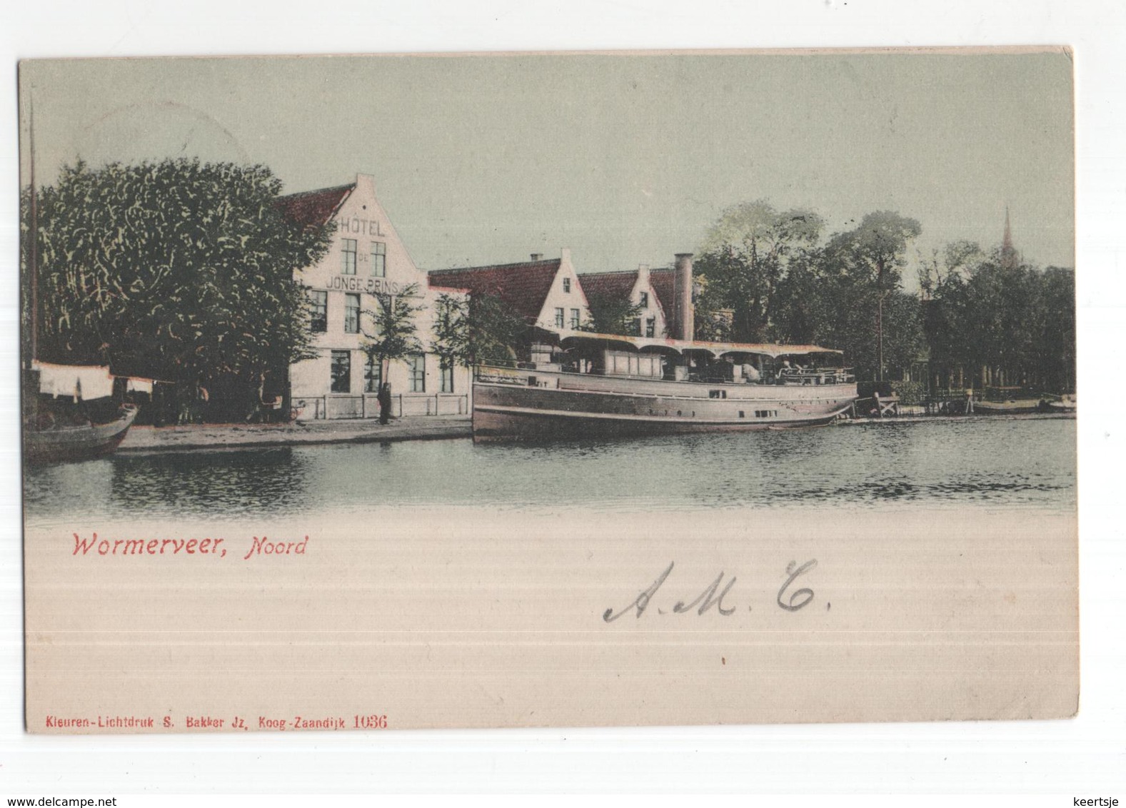 Wormerveer - Noord - Schip - HOtel Jonge Prins - 1901 - Wormerveer