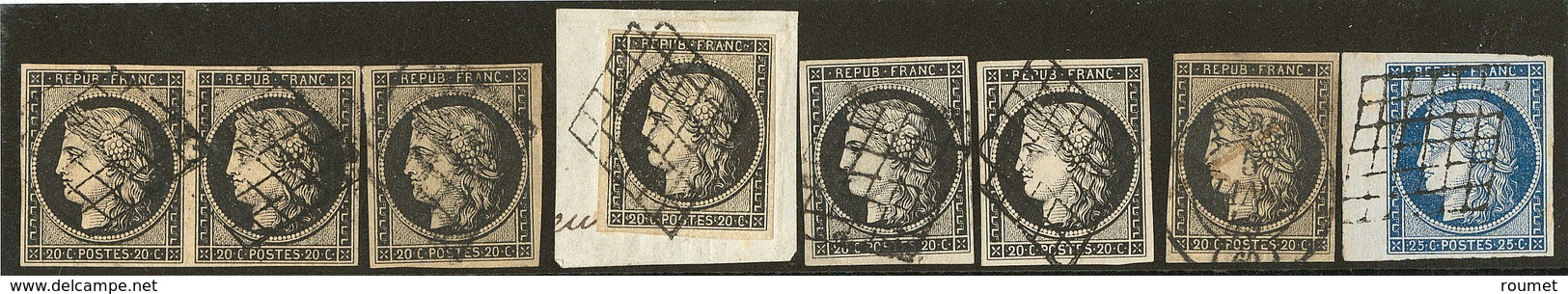 Nos 3 (7), Nuances Dont Un 5 Janv 49, 4 Bdf. - TB - 1849-1850 Ceres