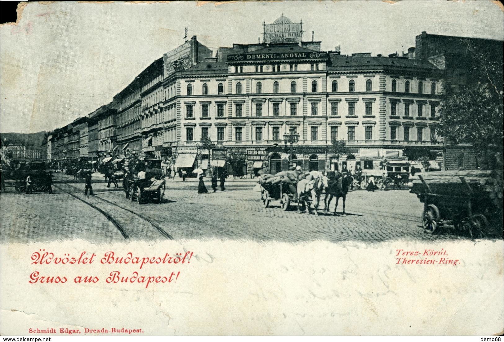 Budapest   Terez Korut Théresien Ring Carte Aîmée Mais De Valeur Car De 1899 - Hungría