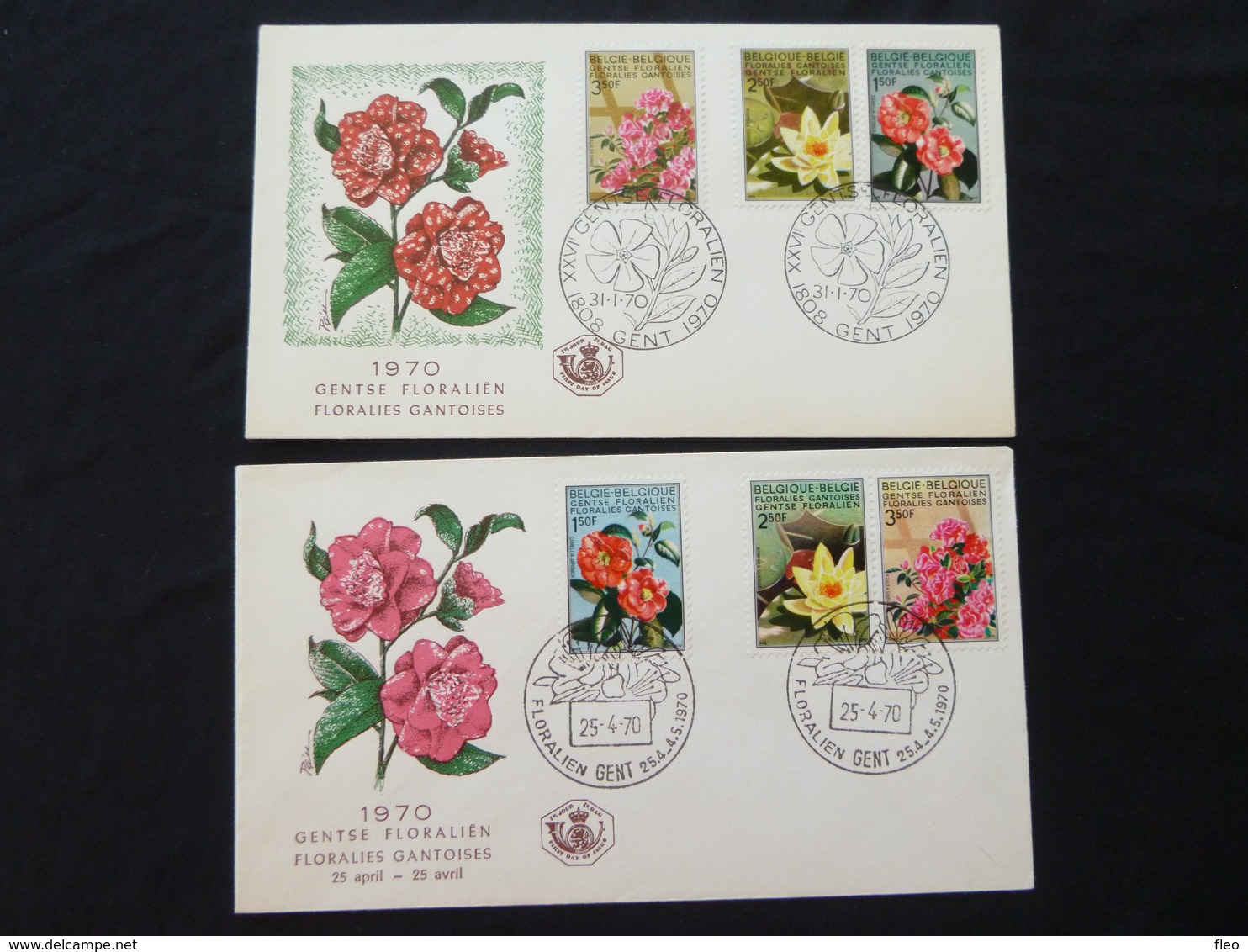 BELG.1970 1523-25 & 1523A-25A FDC's ( GENT ) : "Gentse Floraliën IV- Floralies Gantoises IV" - 1961-1970