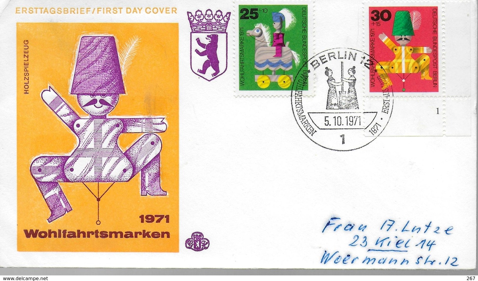 ALLEMAGNE  BERLIN  FDC   1971 Jouets   Marionnettes - Marionnettes