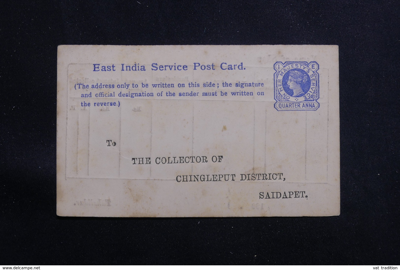 INDE/ COMPAGNIE DES INDES - Entier Postal Type Victoria Avec Repiquage Au Verso En 189. - A Voir - L 60650 - 1854 East India Company Administration