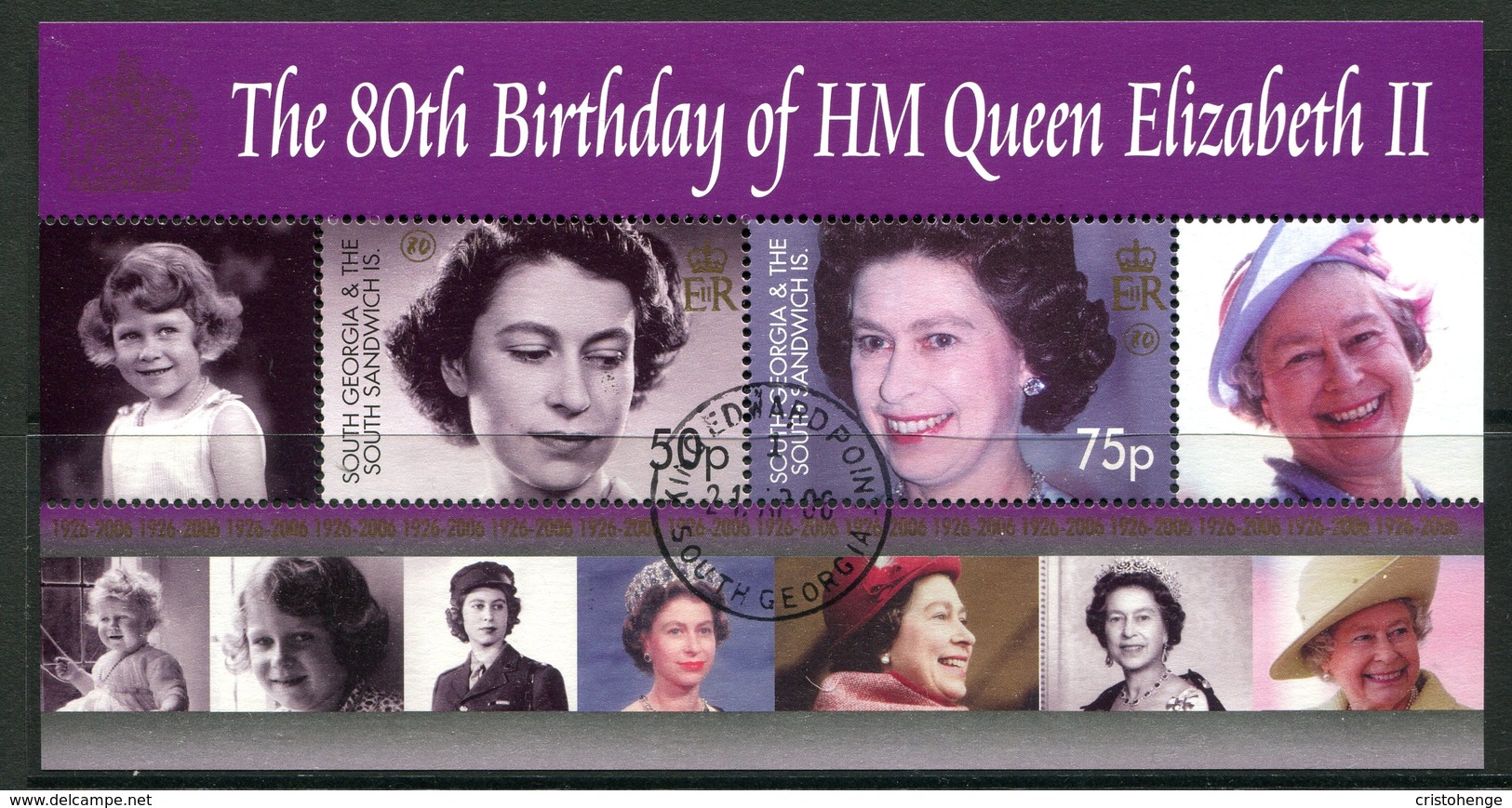 South Georgia 2006 80th Birthday Of Queen Elizabeth II MS Used (SG MS421) - South Georgia