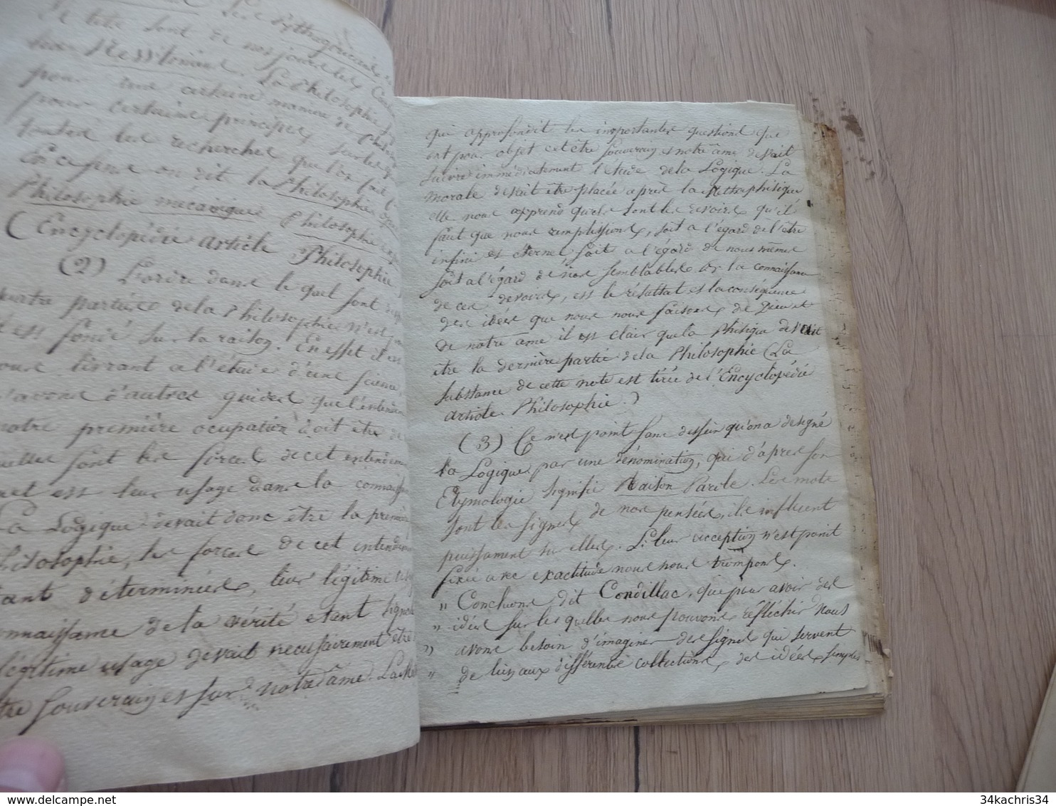 Charles De Fontenillle 1 Er Cahier Manuscrit  32 Pages De Considérations Philosophique Fin XIII ème - Manuskripte