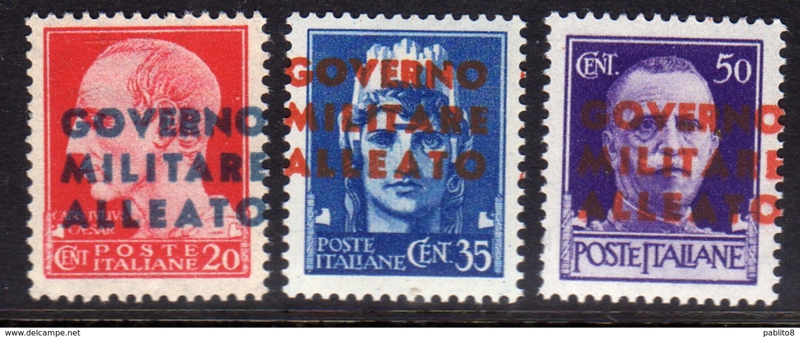 OCCUPAZIONE ANGLO-AMERICANA NAPOLI 1943 VARIETÀ VARIETY SERIE COMPLETA COMPLETE SET MNH - Occup. Anglo-americana: Napoli