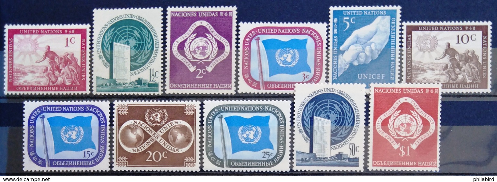 NATIONS-UNIS  NEW YORK                   N° 1/11                      NEUF* - Unused Stamps