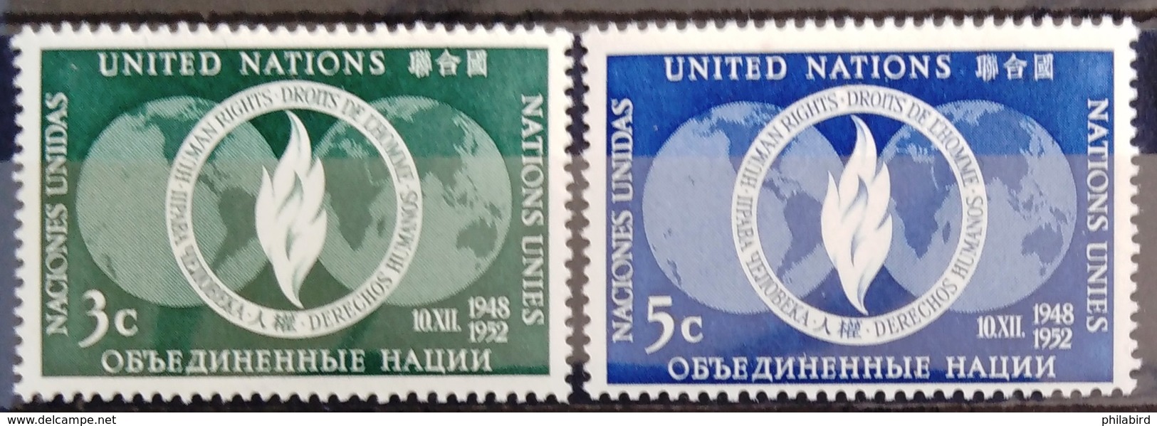 NATIONS-UNIS  NEW YORK                   N° 13/14                      NEUF* - Unused Stamps