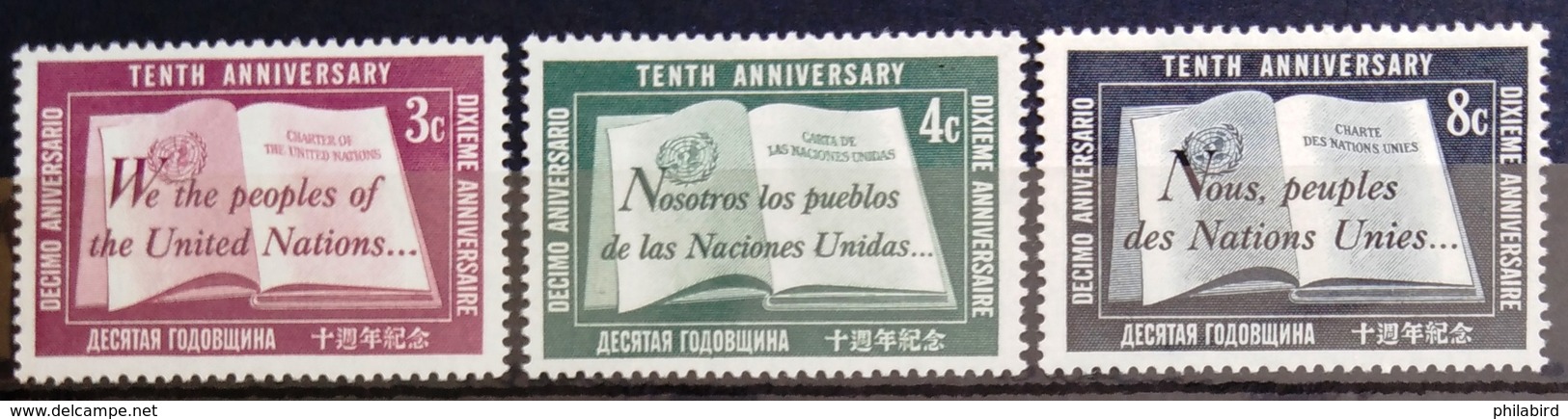 NATIONS-UNIS  NEW YORK                   N° 35/37                      NEUF* - Unused Stamps