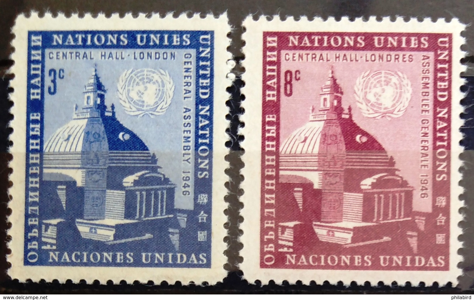 NATIONS-UNIS  NEW YORK                   N° 58/59                      NEUF* - Unused Stamps