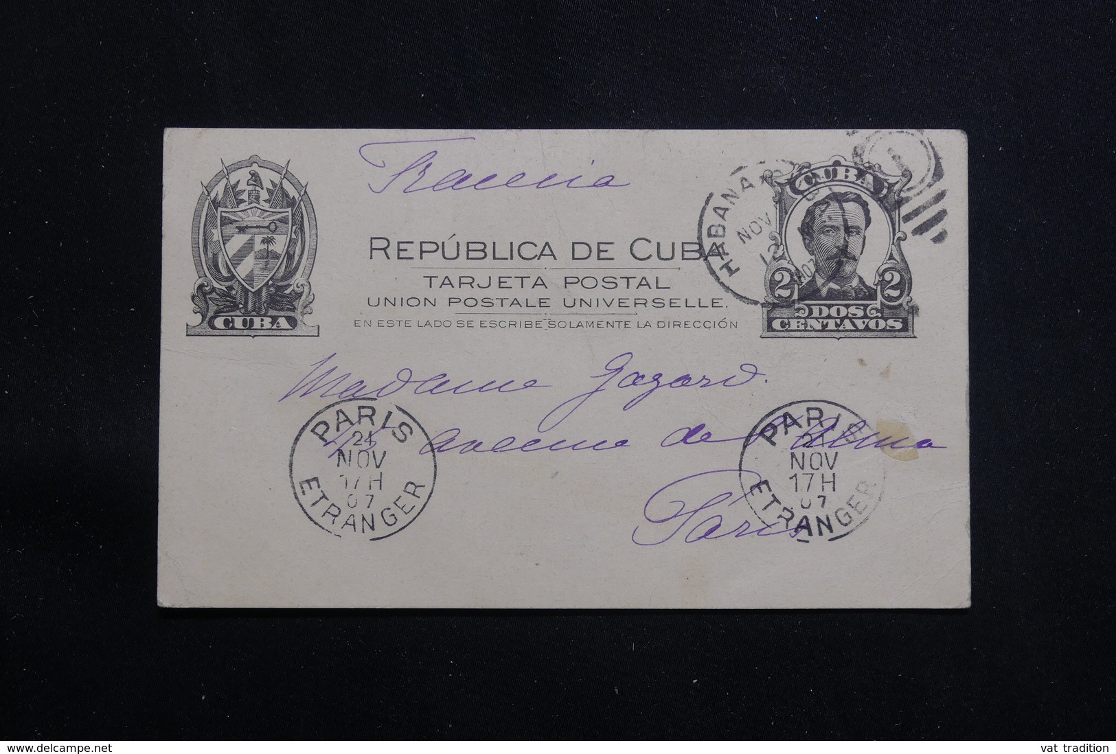 CUBA - Entier Postal De Habana Pour La France En 1907 - L 60680 - Lettres & Documents