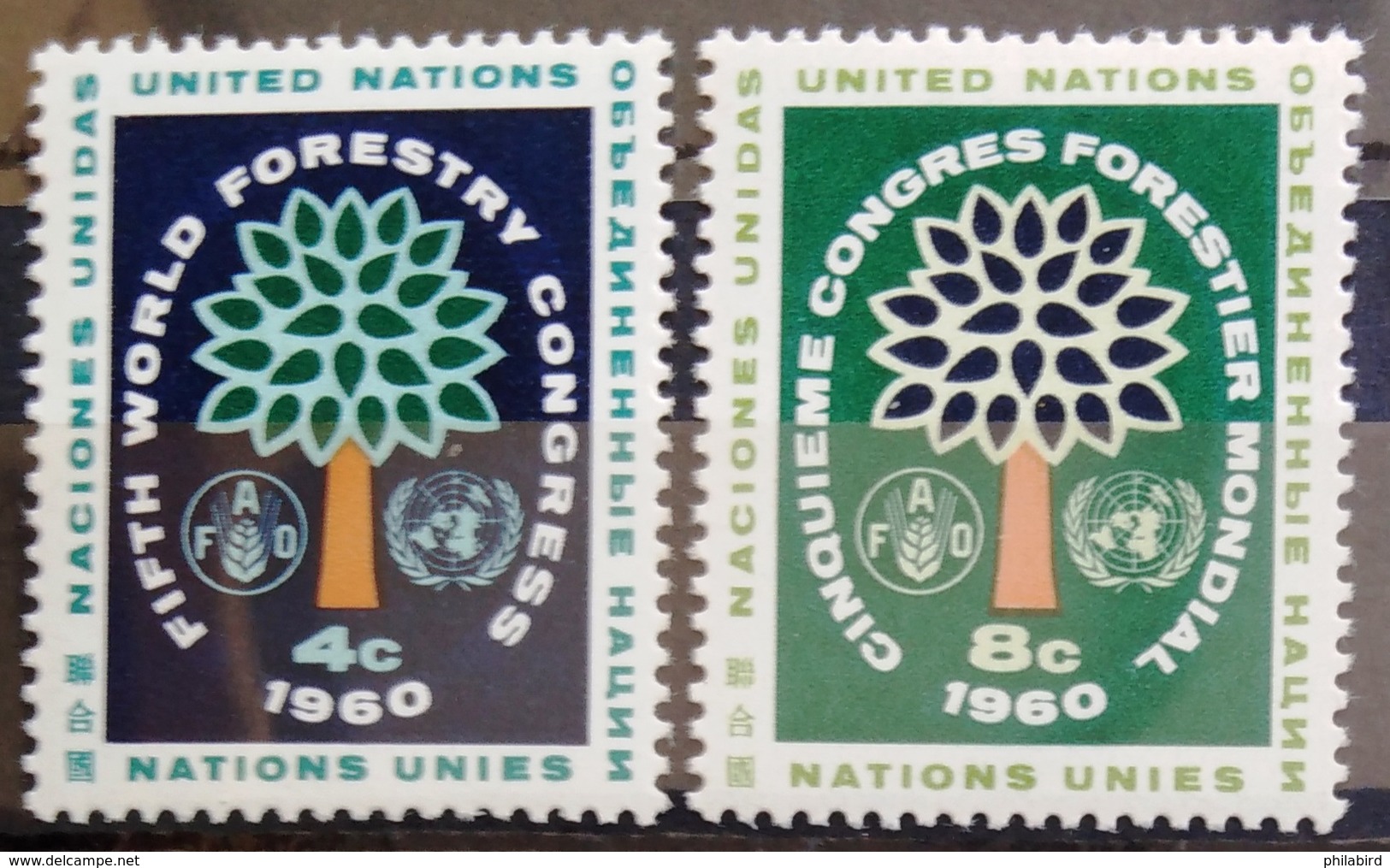 NATIONS-UNIS  NEW YORK                   N° 78/79                      NEUF* - Unused Stamps