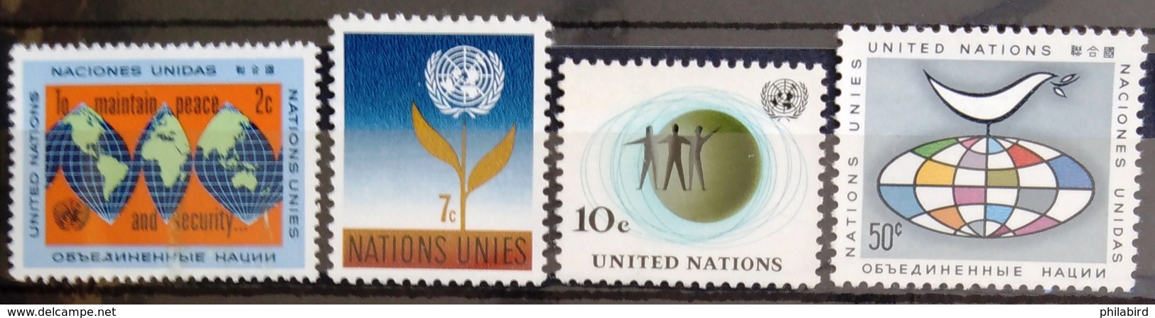 NATIONS-UNIS  NEW YORK                   N° 121/124                      NEUF** - Nuovi