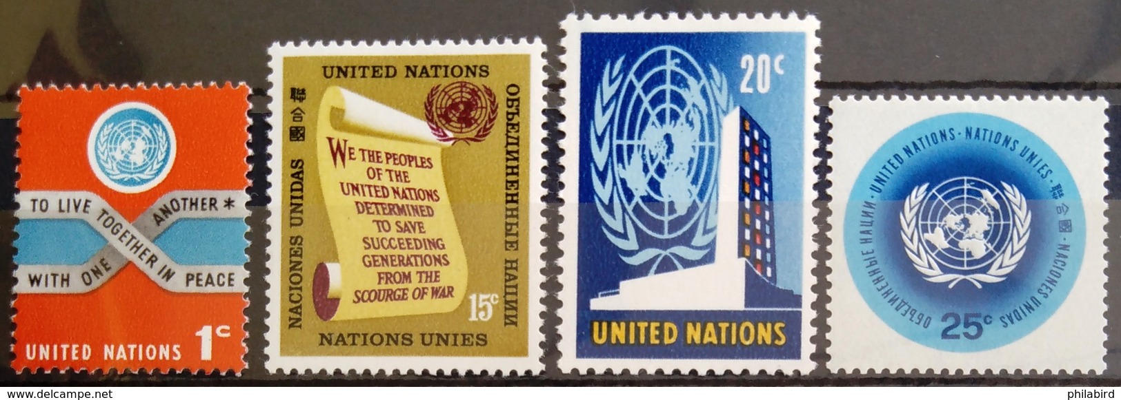 NATIONS-UNIS  NEW YORK                   N° 141/144                      NEUF** - Nuovi