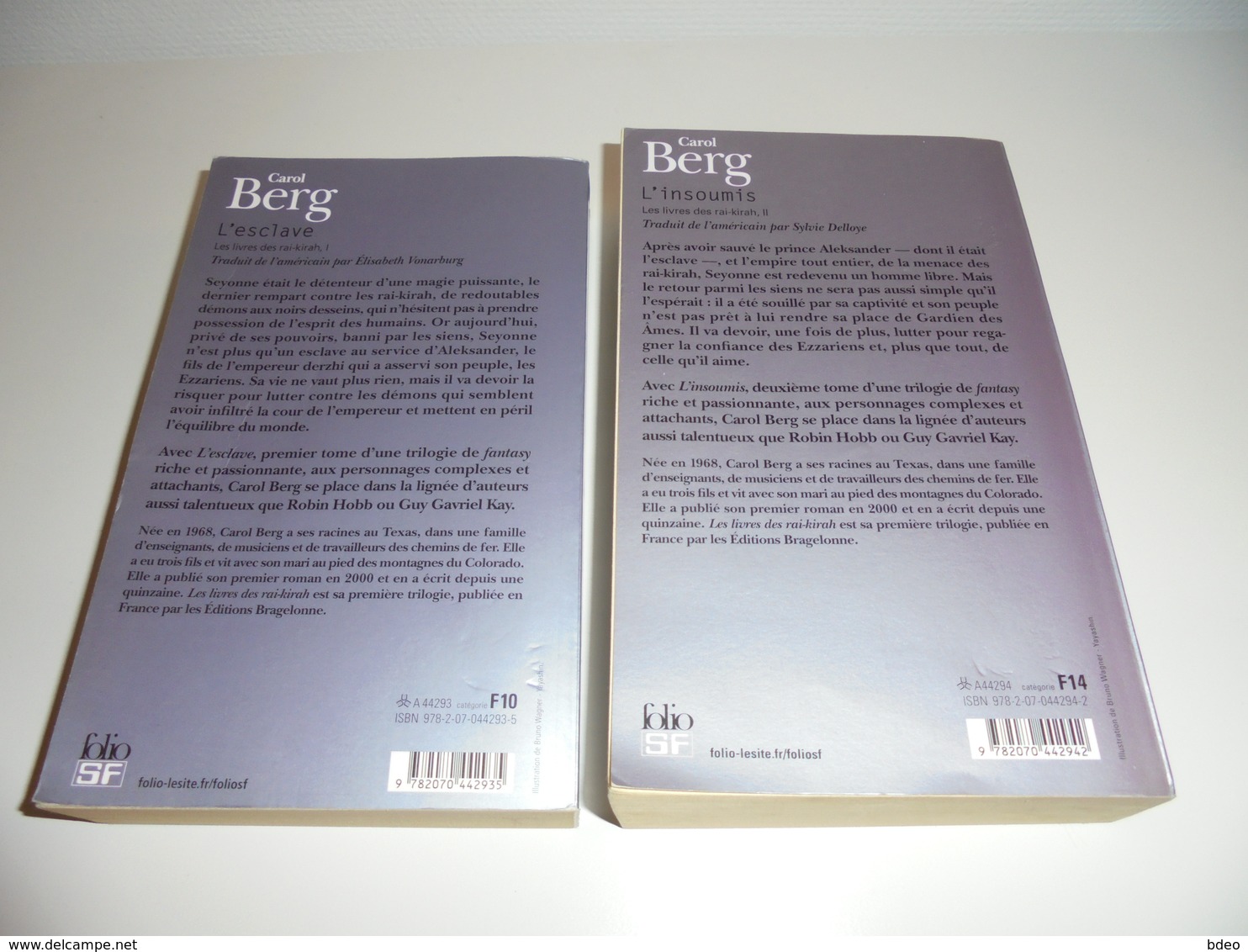 LOT POCHES CAROL BERG/ L'ESCLAVE/ L'INSOUMIS/ BE - Folio SF