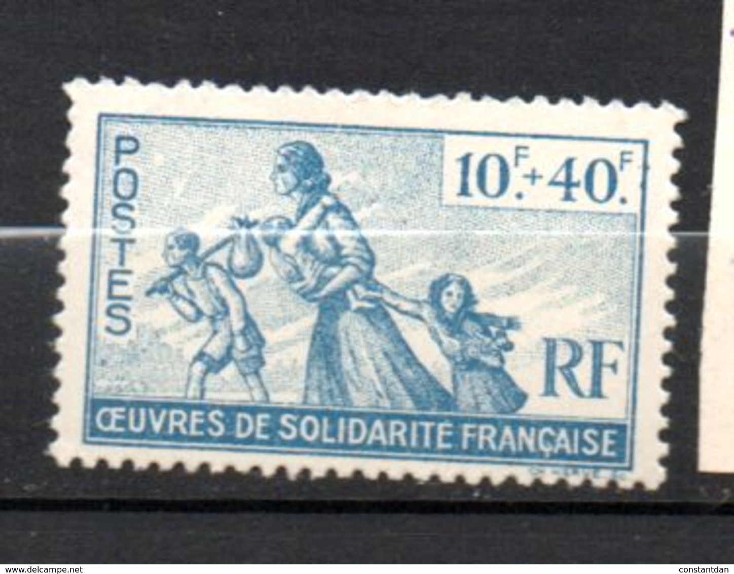 FRANCE N° 7 10F + 40F BLEU AU PROFIT DES OEUVRES DE SOLIDARITE FRANCAISE NEUF SANS CHARNIERE - Libération