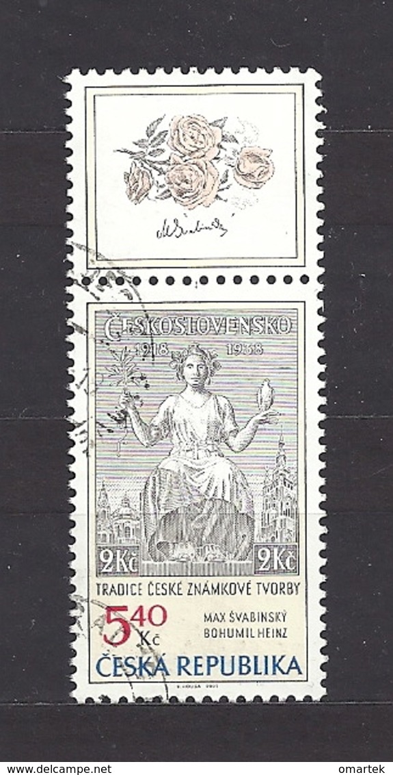 Czech Republic 2002 ⊙ Mi 312 Zf Sc 3163 Max Svabinsky's Stamp From 1938, B. Heinz. Tschechische Republik. C2 - Used Stamps