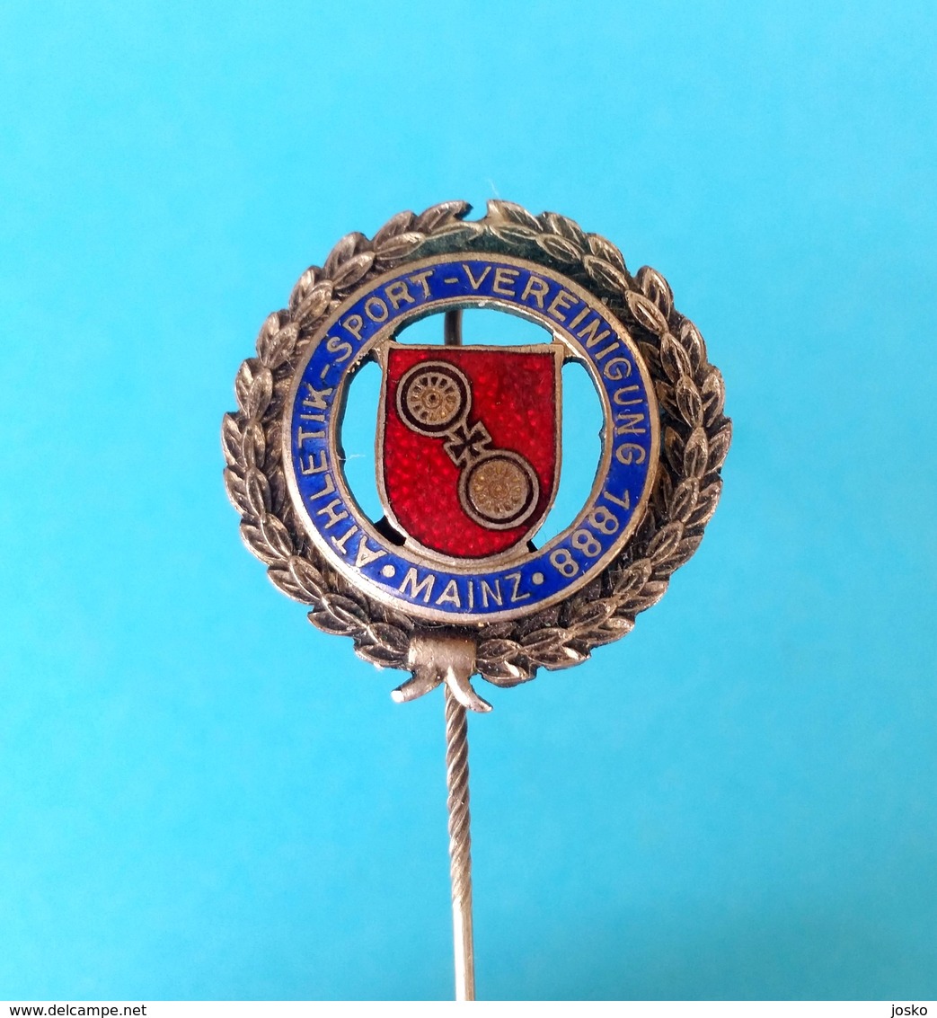 ASV MAINZ 1888 - Germany Wrestling Club ... Pre-WW2 Enamel Pin * Badge Lutte Lotta Lucha Ringen Luta Deutschland - Lotta