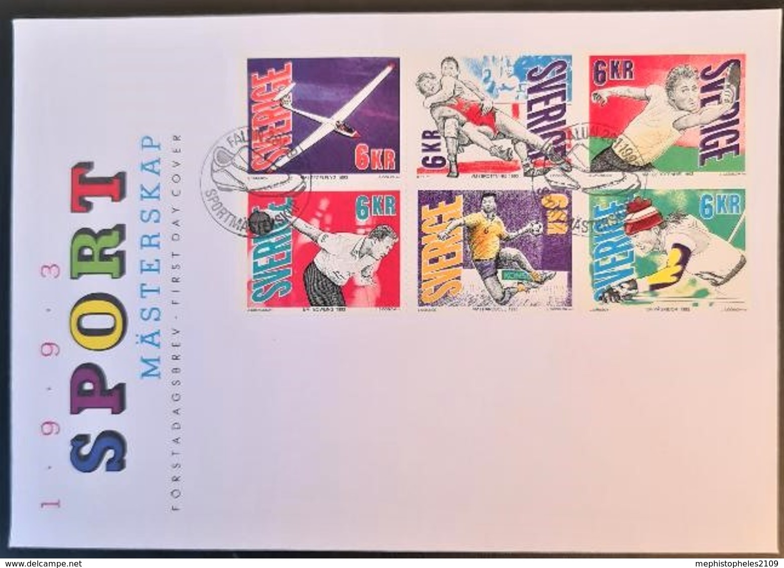 SWEDEN 1993 - FDC - 6-block Sport Champs - FDC
