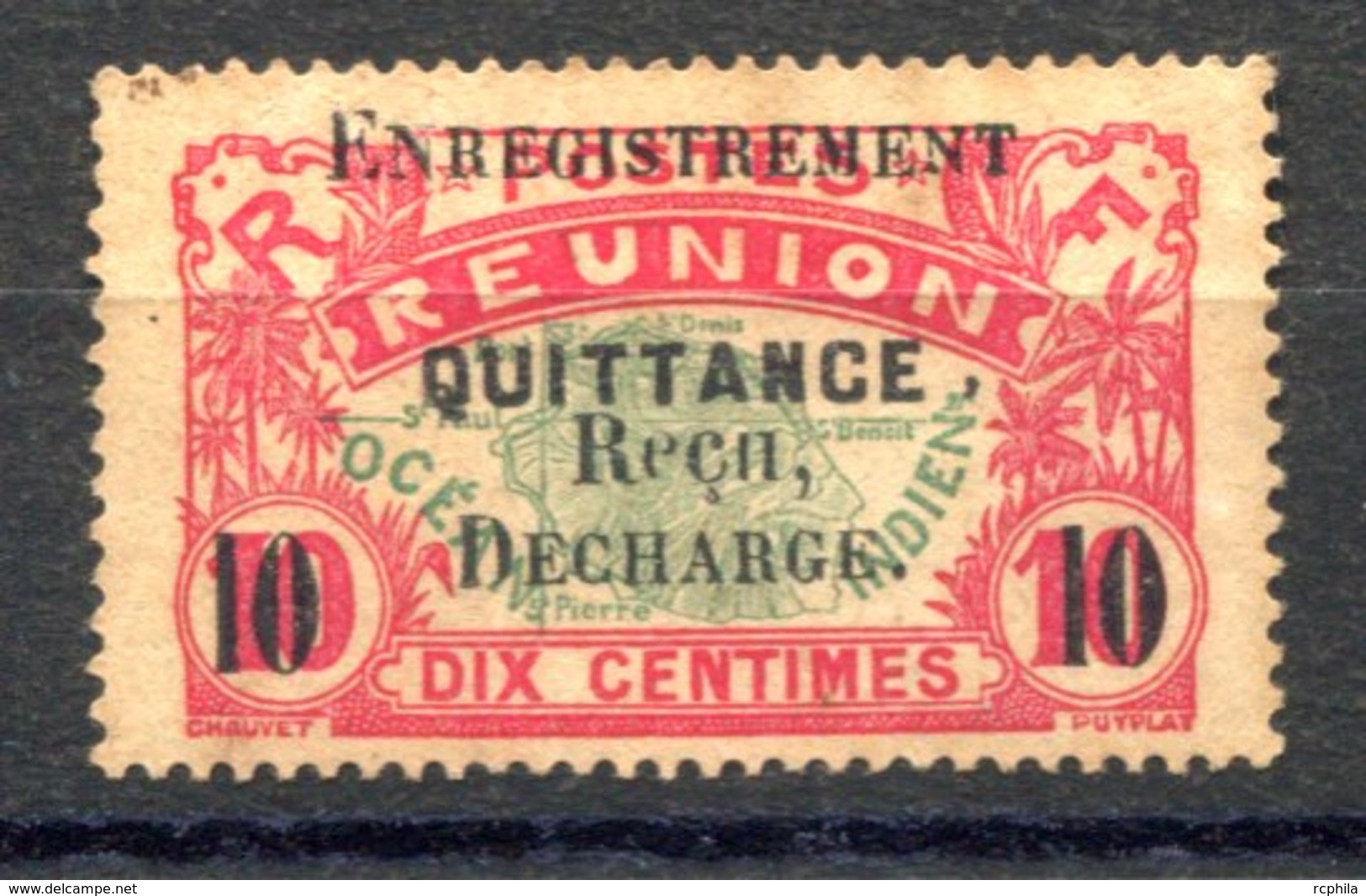 RC 17444 REUNION TIMBRE SURCHARGÉ POUR USAGE FISCAL ENREGISTREMENT QUITTANCE REÇU DECHARGE NEUF (*) - Oblitérés