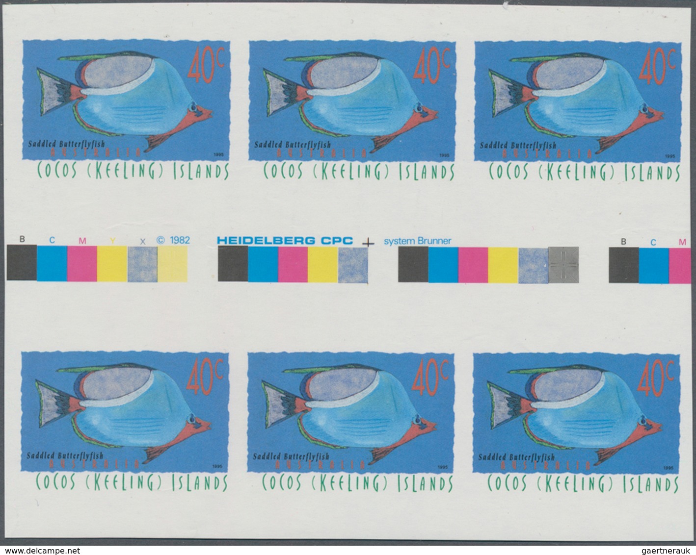 Kokos-Inseln: 1995 Kokosinsel, Freimarken Fische 3 Werte In UNGEZÄHNTEN Postfrischen Zwischensteg-Se - Kokosinseln (Keeling Islands)