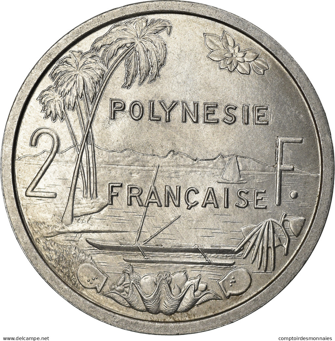 Monnaie, French Polynesia, 2 Francs, 1965, Paris, SPL, Aluminium, KM:3 - French Polynesia