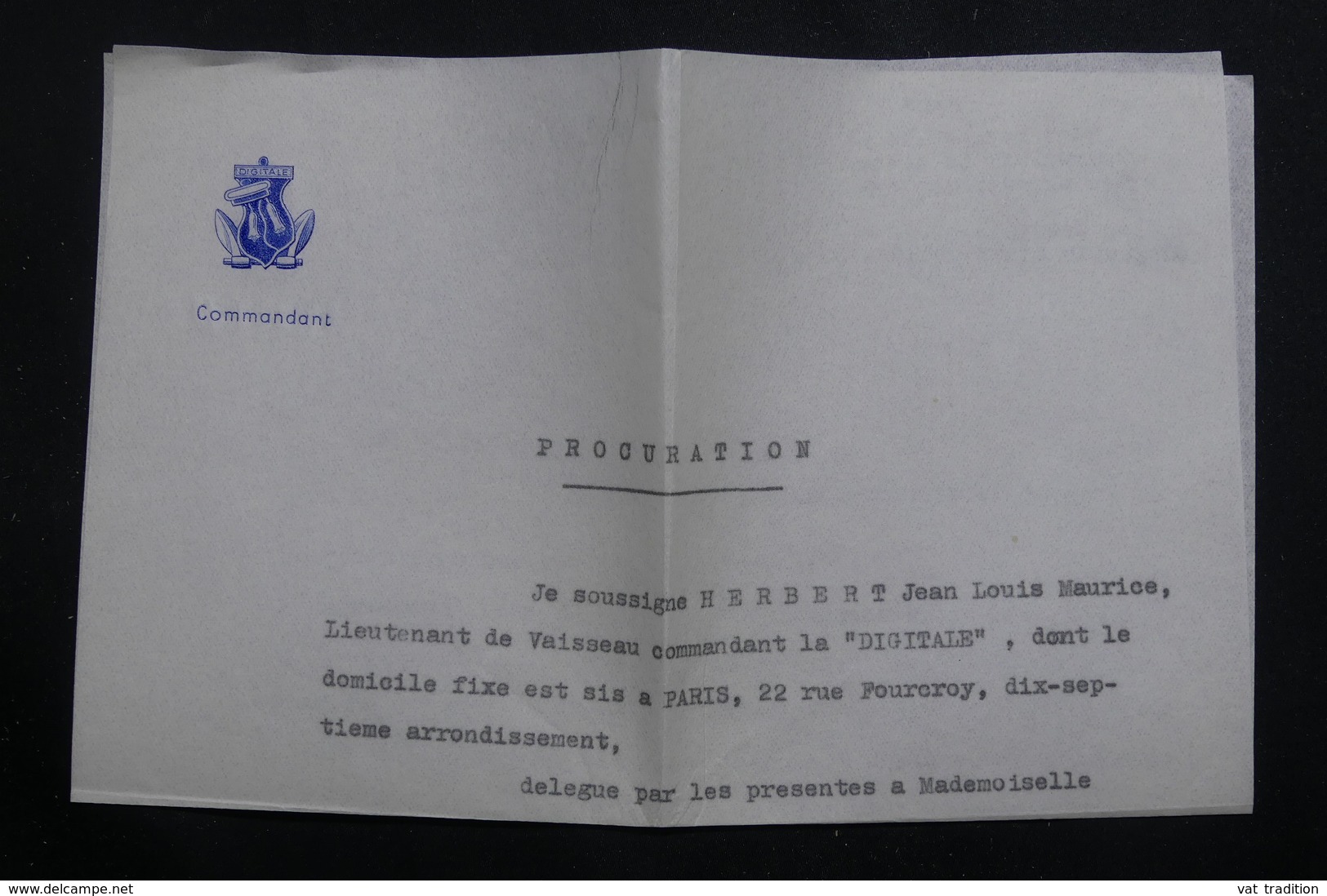 FRANCE - Enveloppe En FM Pour Paris En 1951 Avec Contenu ( De " La Digitale" à Saïgon ) - L 60743 - Poste Navale
