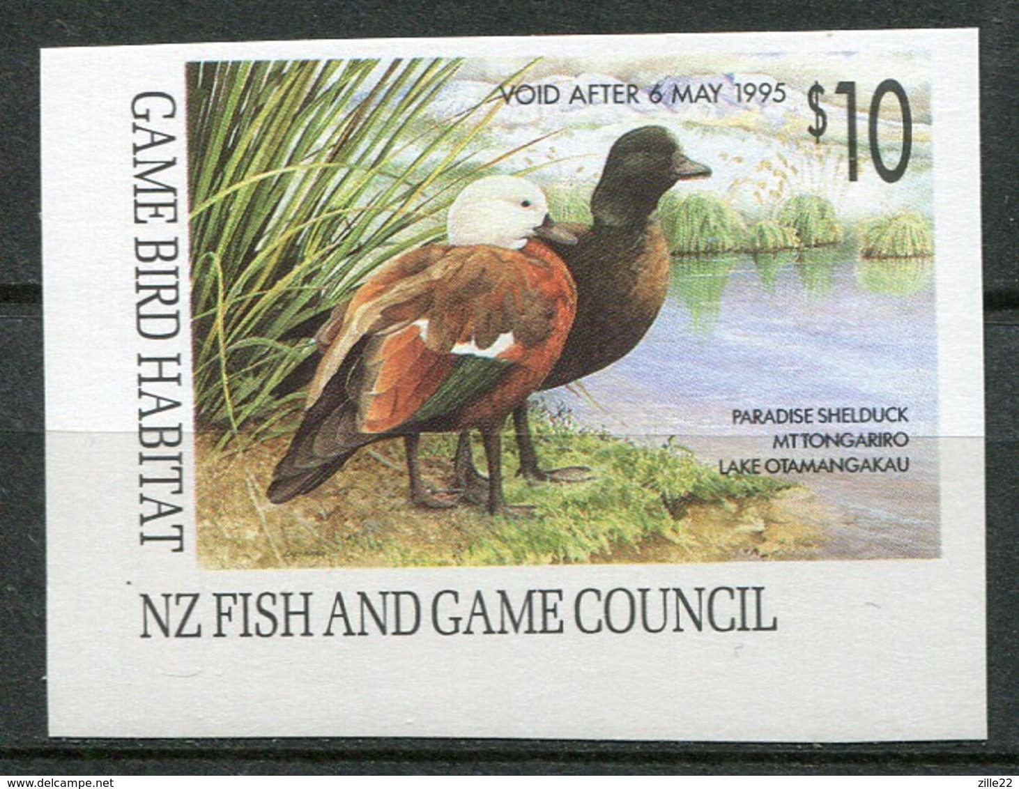 New Zealand Mi# Steuermarken Fish And Game Postfrisch/MNH - Duck - Fiscaux-postaux