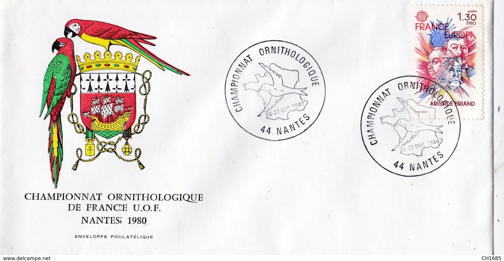 Oblitération Championnat Ornithologique Nantes 1980 Sur FDC - Mechanical Postmarks (Advertisement)