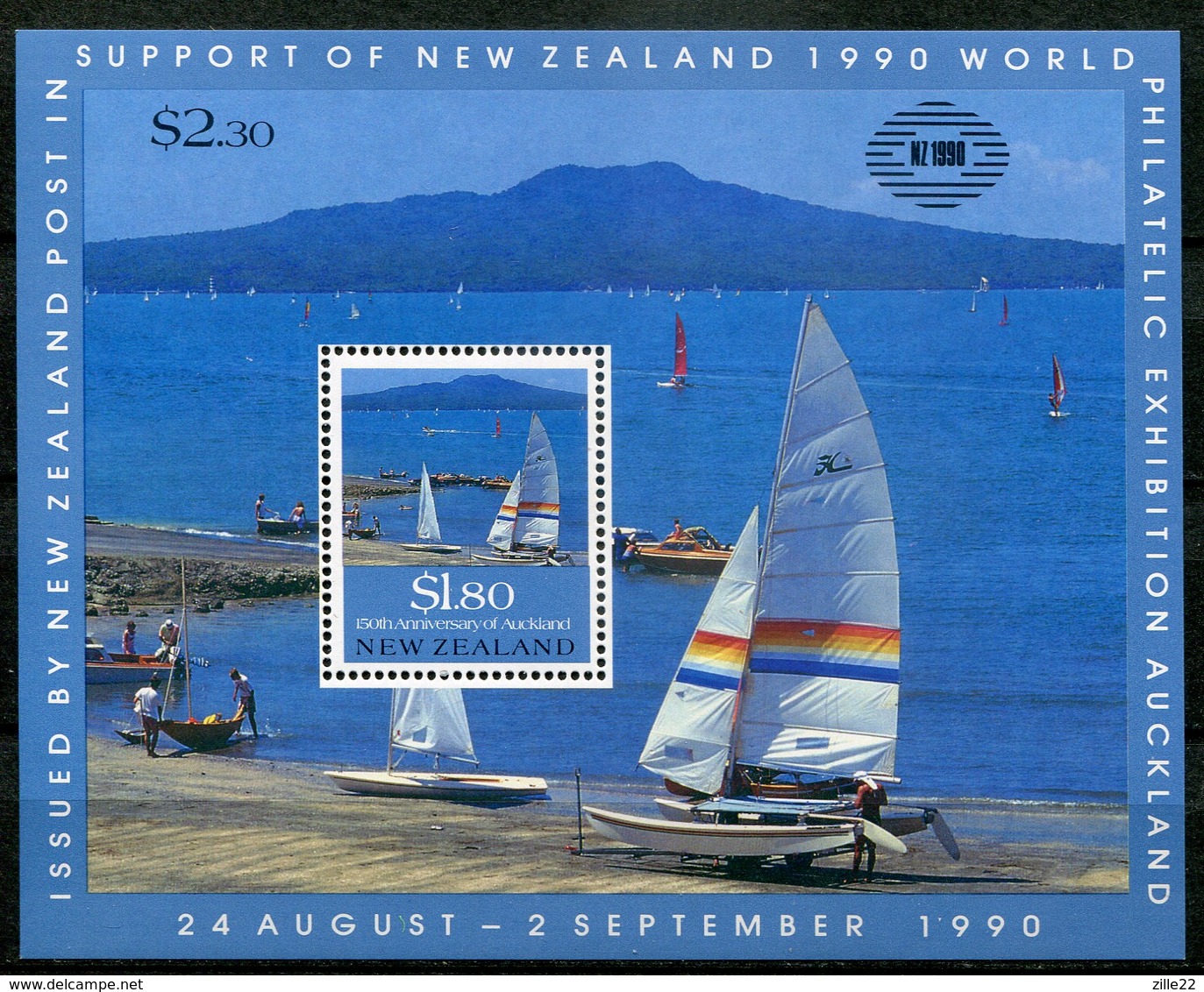 New Zealand Mi# Block 25 Postfrisch/MNH - Ship - Postal Fiscal Stamps