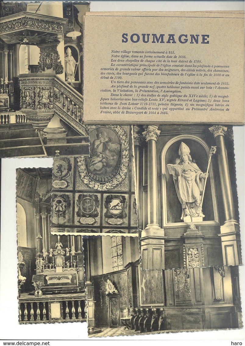 Pochette Avec 9 Cartes Postales Des Trésors De L'Eglise De SOUMAGNE ( Il En Manque Certainement Une ) - Soumagne