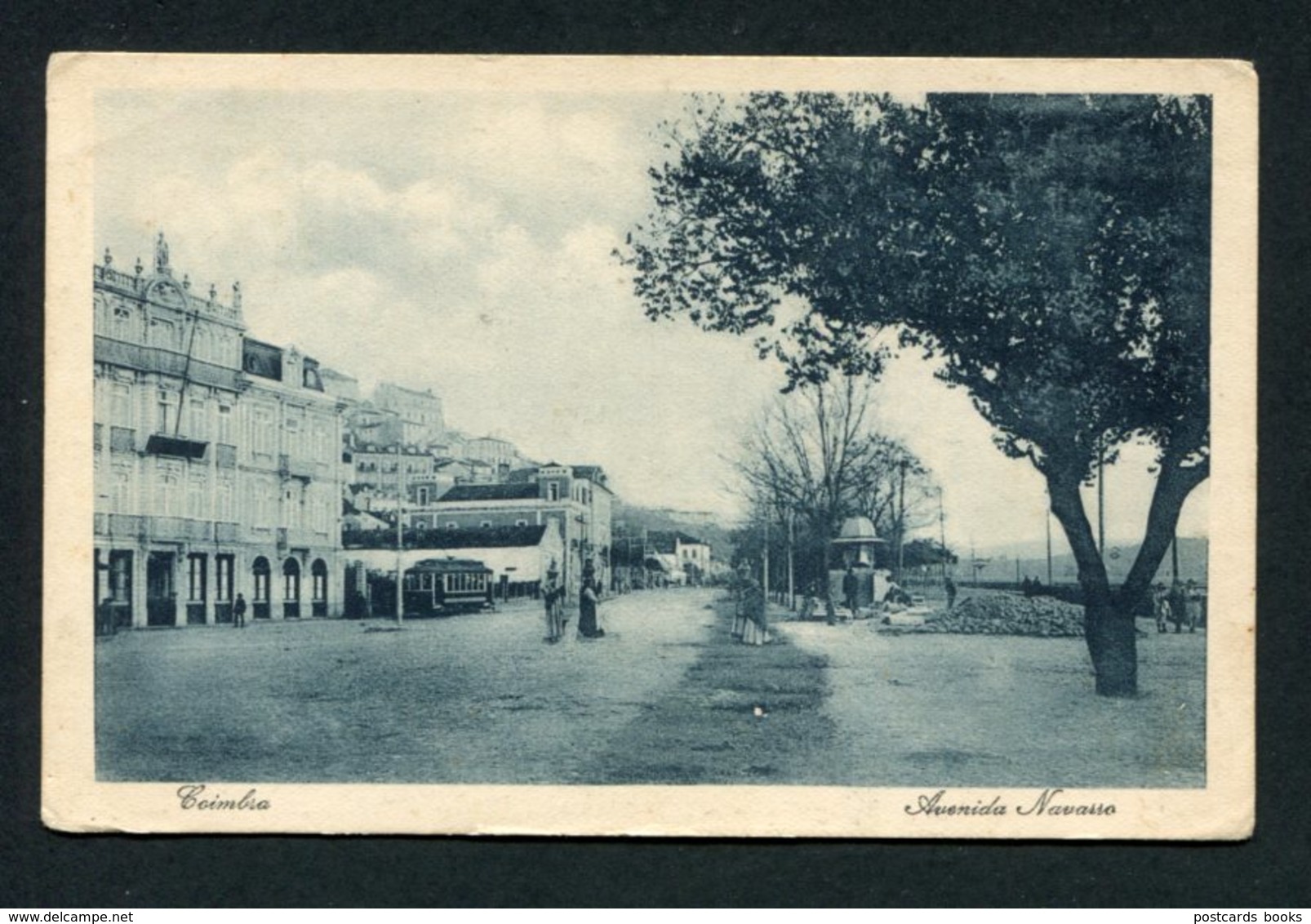 Postal Ilustrado COIMBRA Av. Emidio Navarro - Electrico / Aguadeiras / Urinol. Old Postcard Portugal - Coimbra