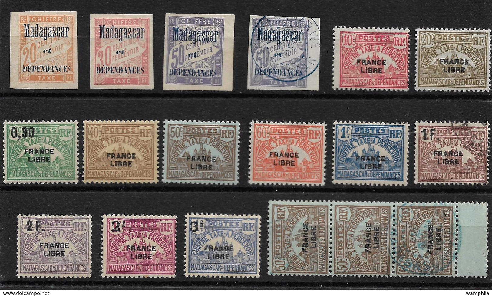 Madagascar Taxe Un Lot De Timbres Neufs Et Oblitérés Cote 86,5€ - Portomarken