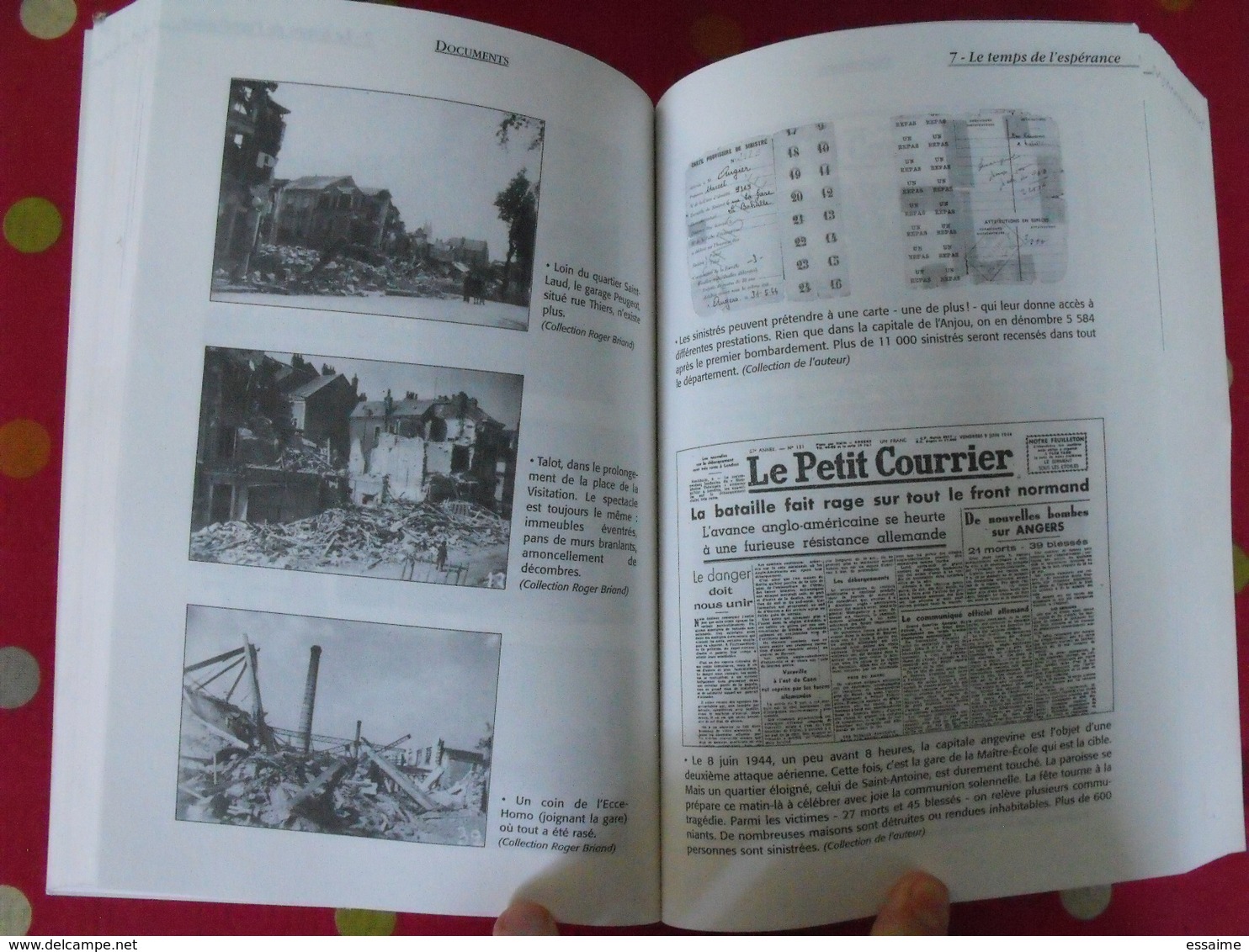 le temps des restrictions. La vie des Angevins sous l'occupation. Raymond Marchand. Cheminements 2000.